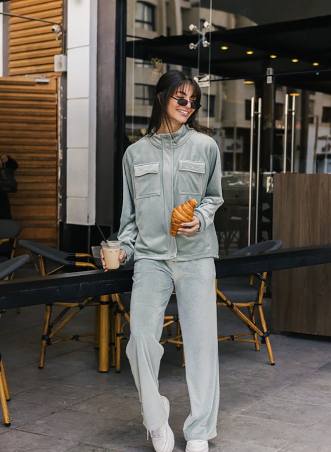 Familia Homewear Velvet Mint Pajama Set - Image 3